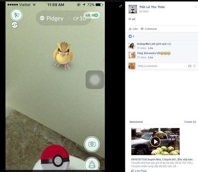 Một thanh niên Việt Nam đã bắt được Pokemon nhờ lao vào nhà vệ sinh nữ - Ảnh 2.