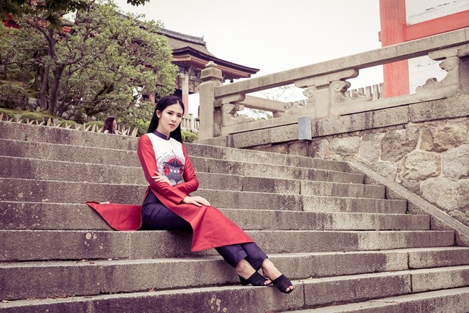 Hoa hau Ngoc Han chup anh ao dai tai Nhat Ban hinh anh 5