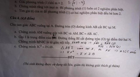 đề toán, thi học kỳ