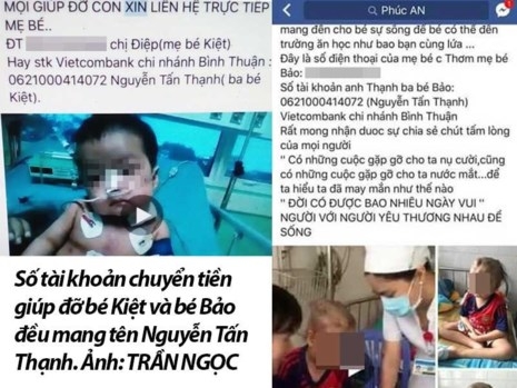 Đăng cả ảnh trẻ đã chết lên Facebook để moi tiền - ảnh 1
