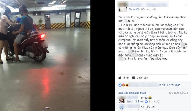 Người mẹ gây tranh cãi khi cho con tè bậy trong trung tâm mua sắm rồi dửng dưng bỏ đi khoe chiến tích với chồng - Ảnh 1. Người mẹ gây tranh cãi khi cho con tè bậy trong trung tâm mua sắm rồi dửng dưng bỏ đi khoe chiến tích với chồng - Ảnh 1.