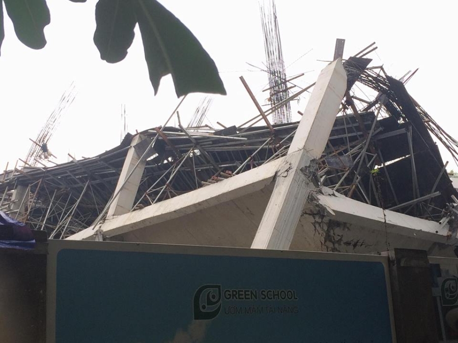 trường mầm non, công trình xây dựng đổ sập, chất lượng xây dựng