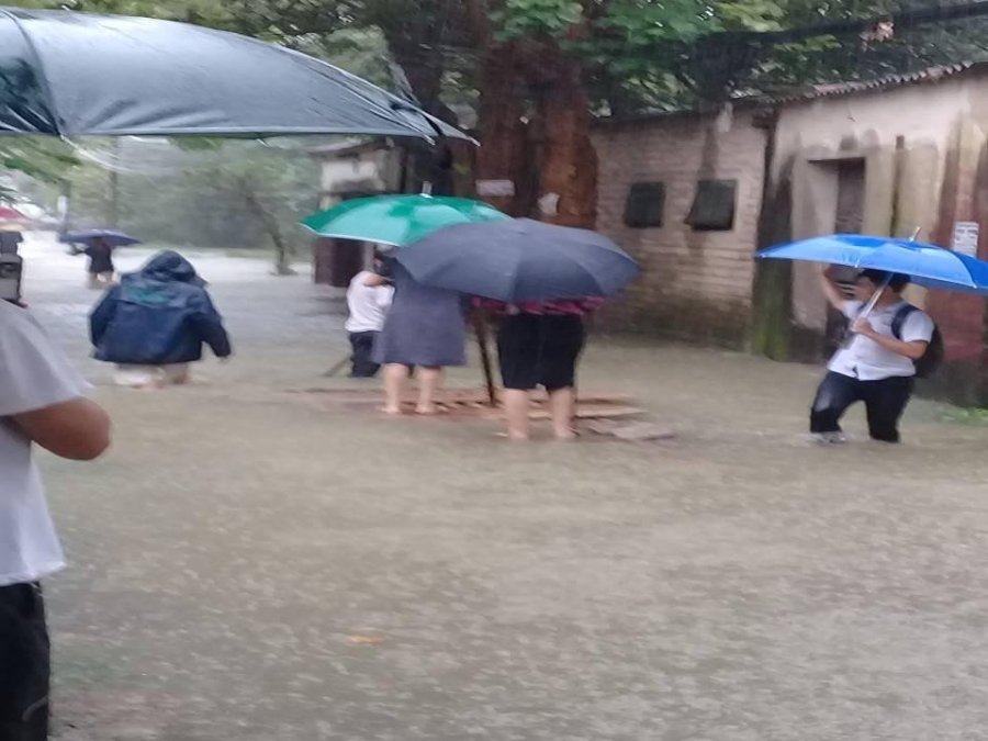 su that buc anh can bo phuong mac vay, dung tren be cho dan keo khi di thi sat - 3