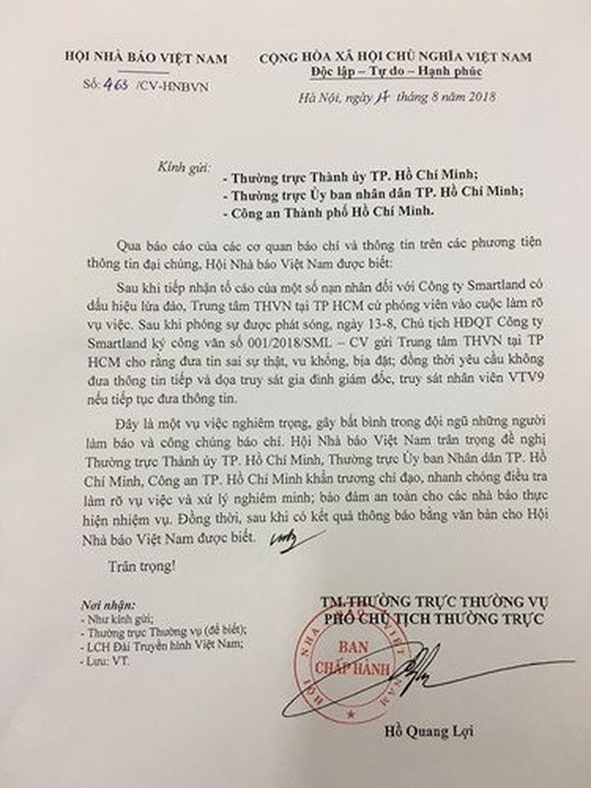 Đề nghị điều tra đối tượng dọa truy sát Giám đốc VTV9 Đề nghị điều tra đối tượng dọa truy sát Giám đốc VTV9