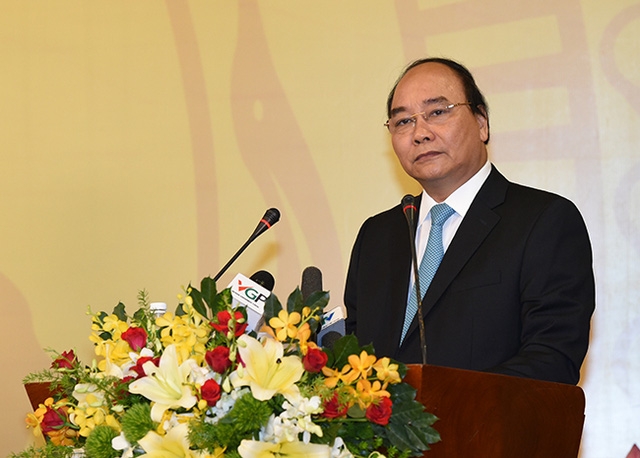 Thủ tướng Nguyễn Xuân Phúc phát biểu tại hội nghị. Ảnh: Cổng Thông tin điện tử Chính phủ. 