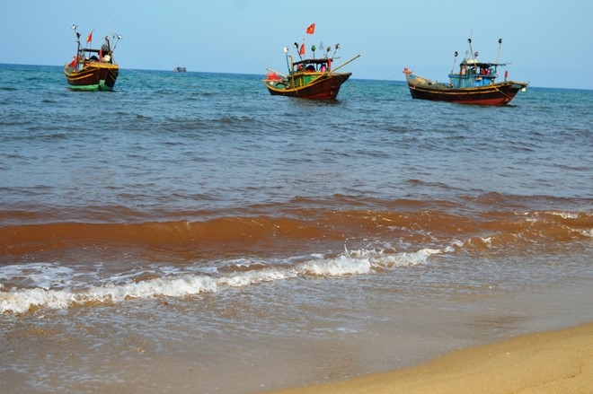 Chuyen gia vao cuoc tim hieu vet nuoc mau do o Quang Binh hinh anh 1