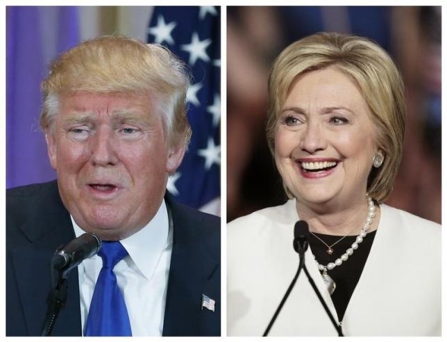  Ông Donald Trump (đảng Cộng hòa) và bà Hillary Clinton (đảng Dân chủ) hiện là hai ứng viên nặng ký trong cuộc đua vào Nhà Trắng (Ảnh: Reuters) 