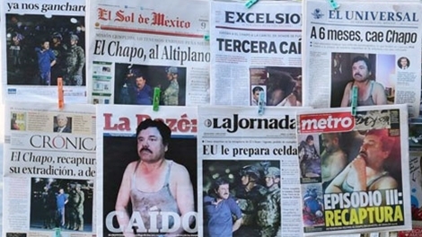 Thông tin về việc El Chapo bị sa lưới tràn ngập trên các báo Mexico.