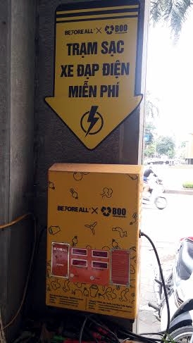 Teen Hà Thành xôn xao trạm sạc xe đạp điện miễn phí đầu tiên 1