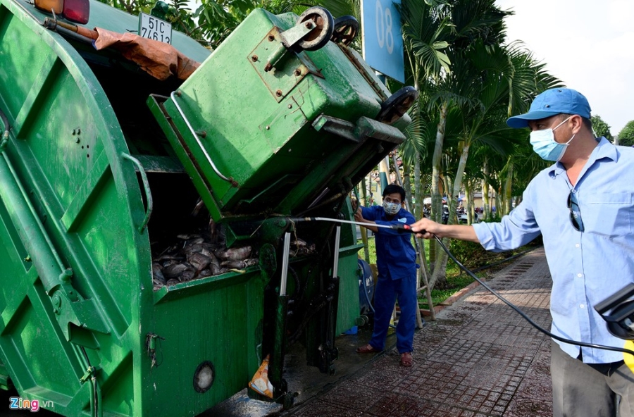 Vớt hàng chục tấn cá chết trên kênh Nhiêu Lộc17