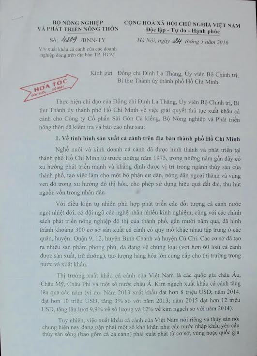 Bộ trưởng Phát, CÁ CHÉP, GIẤY KIỂM ĐỊNH, HUYỆN CỦ CHI, BÍ THƯ THÀNH ỦY ĐINH LA THĂNG, Bí thư thăng