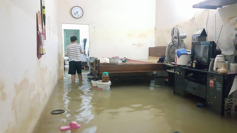 tát nước, mưa ngập, Hà Nội, lũ lụt, tắc đường, công sở, đến trường, đi làm