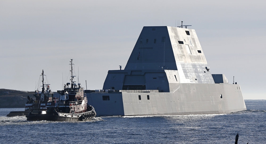 Siêu tàu khu trục Mỹ USS Zumwalt (Ảnh: AP)
