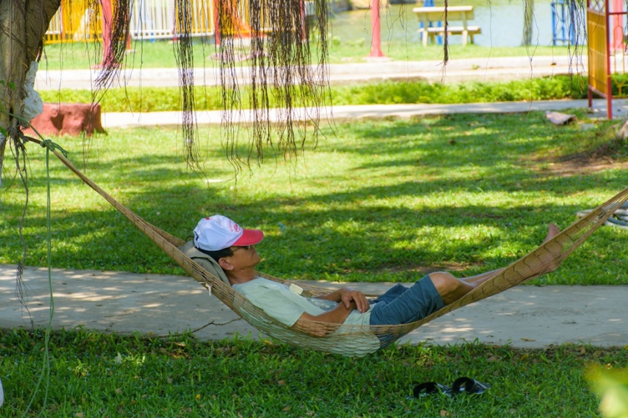 Dan Da Nang xuong gam cau, cong vien tron nong 37 do C hinh anh 8