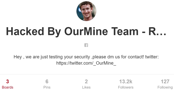 Mark Zuckerberg bi hack tai khoan Twitter va Pinterest hinh anh 2