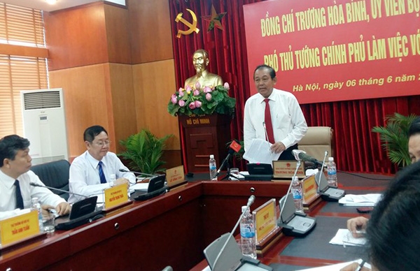 Phó Thủ tướng Trương Hòa Bình phát biểu chỉ đạo tại buổi làm việc với Bộ Nội vụ