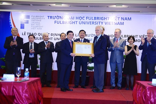  Lễ trao quyết định thành lập Đại học Fulbright Việt Nam diễn ra hôm 25/5. 