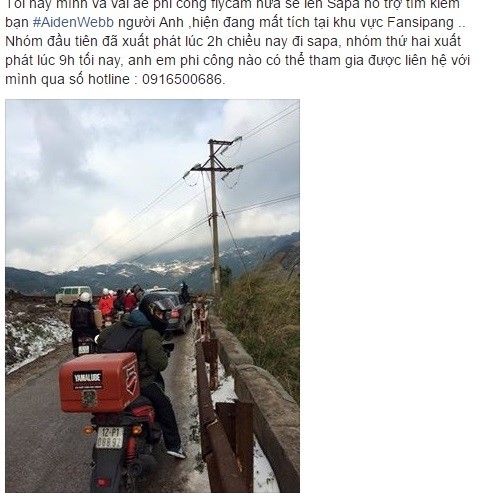 Nhom phuot thu no luc tim kiem chang trai Anh mat tich hinh anh 1