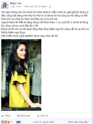 Ngoc Lan phan ung sau phat ngon cua Le Be La? hinh anh 2