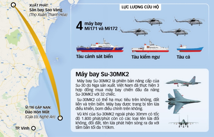 Hành trình cứu hộ hai phi công máy bay SU 30 mất tích 