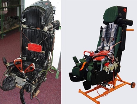  Ghế phóng K-36DM trang bị cho nhiều dòng tiêm kích, trong đó có Su-30MK2 và nhiều máy bay khác (Ảnh: Lao động) 