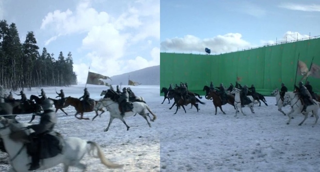 Các cảnh phim 'Game of Thrones' trước và sau xử lý kỹ xảo