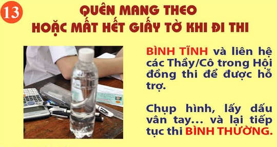 15 điều thí sinh cần thấm trước giờ thi 