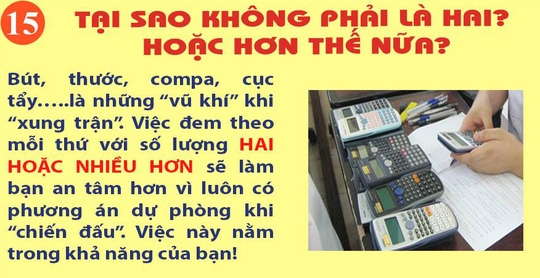 15 điều thí sinh cần thấm trước giờ thi 
