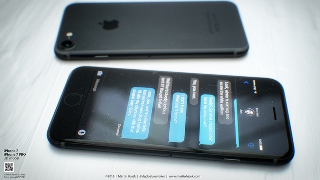 iPhone 7 màu đen lộ diện qua concept ấn tượng
