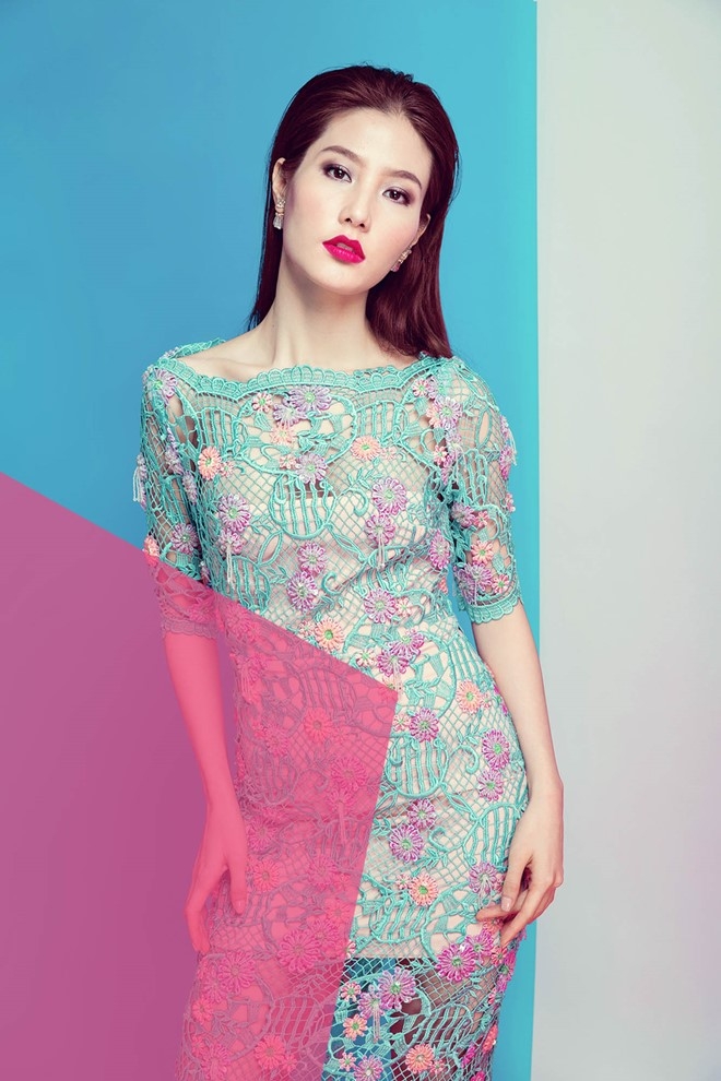 Diem My 9X ngot ngao voi trang phuc hoa tiet pastel hinh anh 5