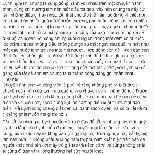Dương Cẩm Lynh viết tâm thư 2