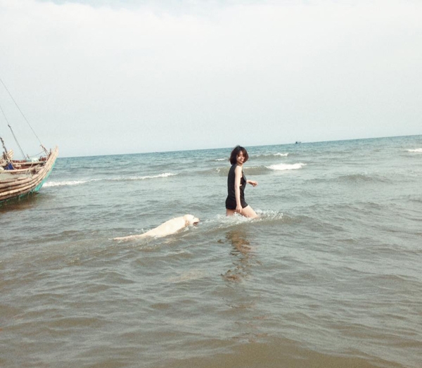 cô gái, người Việt,chú chó, đi phượt, dân phượt, phượt thủ