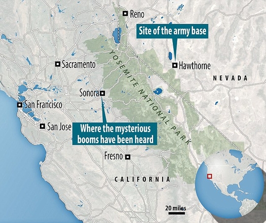 Hai thành phố Sonora và Hawthorne cách nhau hàng trăm km. Ảnh: DAILY MAIL
