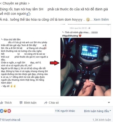 Co gai co nguoi yeu di oto, che xe SH gay bat binh hinh anh 1