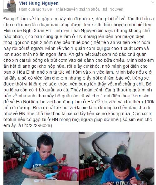 Hà Nội, chuyện tốt, người tốt, cộng đồng mạng, xin việc, bệnh viện, diễn đàn
