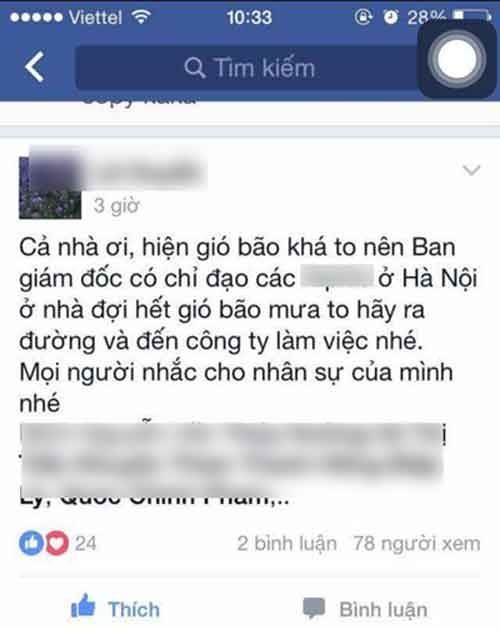 công sở, nghỉ làm, bão, công ty, mưa gió