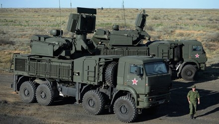 Nga lần đầu khai hỏa tổ hợp pháo - tên lửa phòng không Pantsir-S1 ở bán đảo Kamchatka. Ảnh: RIA Novosti