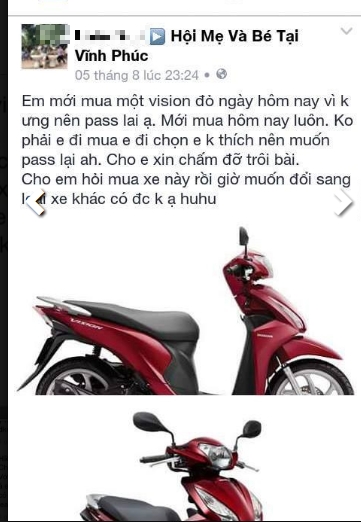 Tranh cãi chuyện con gái rao bán xe ga bố mua vì không ưng ý - Ảnh 1