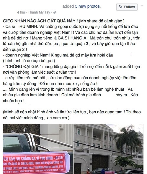  Lời tố cáo của một tài khoản facebook có tên N.T.A.H 
