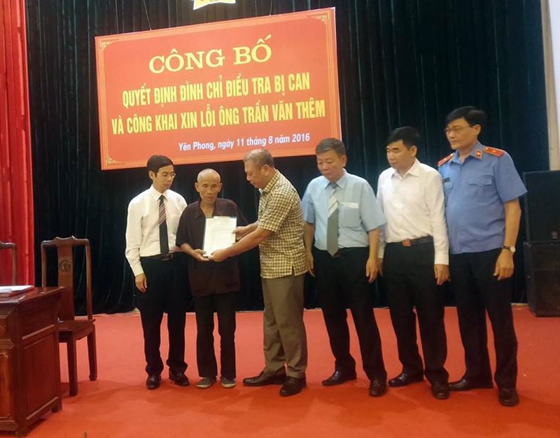 án oan, án oan ở Yên Phong, cụ Trần Văn Thêm