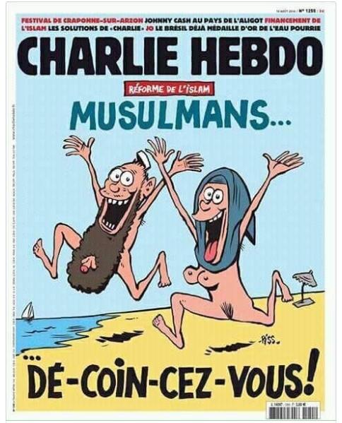 Charlie Hebdo đăng biếm họa người Hồi giáo khỏa thân. Ảnh: REDDIT