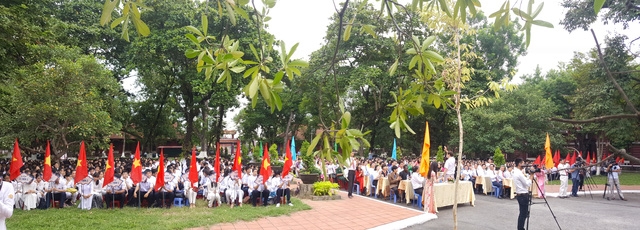 Lễ khai giảng tại trường THPT chuyên Quốc Học Huế. (Ảnh: Đại Dương)