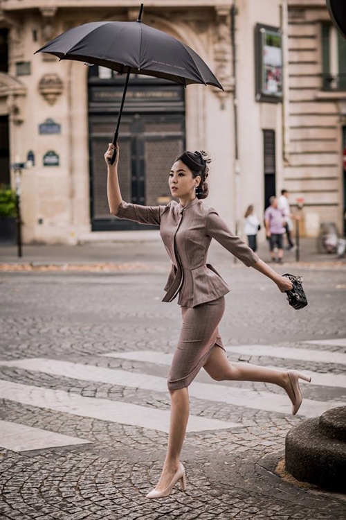 [Caption]Ngoài ảnh cưới, Mai Ngọc còn tranh thủ thực hiện một số bộ hình thời trang.