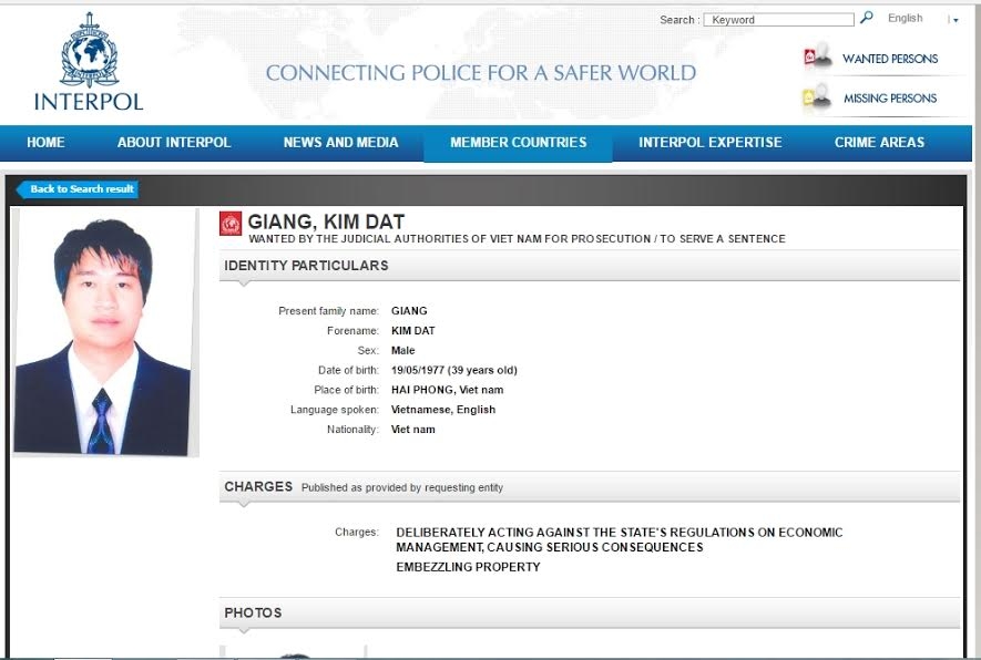 chua co ten trinh xuan thanh tren trang web truy na cua interpol hinh anh 2