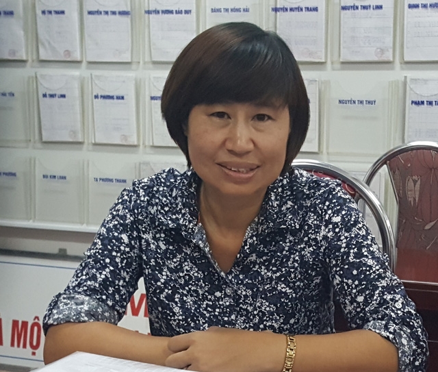 Bà Nghiêm Thúy Châm, Hiệu trưởng Trường THCS Ngô Gia Tự.