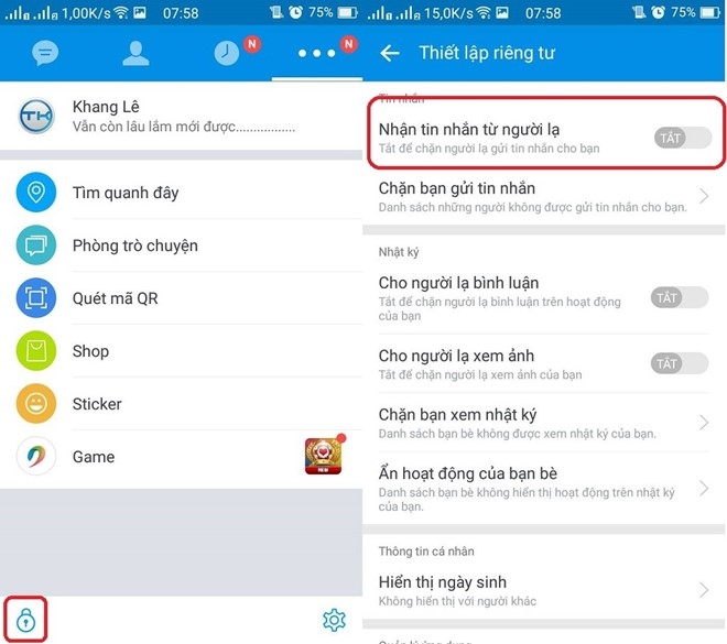 Cach tuy chinh tuy chon rieng tu tren Zalo hinh anh 1