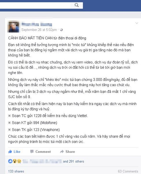 dịch vụ di động, VAS, móc túi, mất tiền, bẫy người dùng,