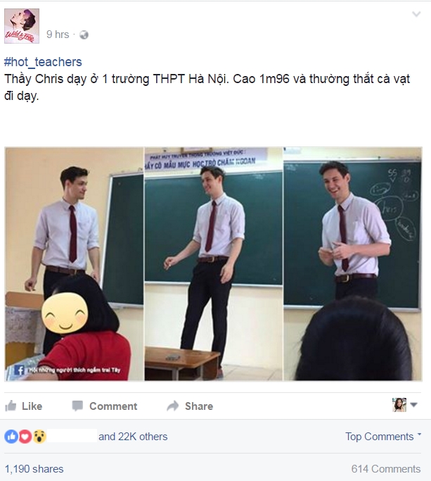 Thay giao nuoc ngoai cao 1,96 m thu hut nu sinh Ha thanh hinh anh 1