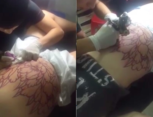 Clip: Bà bầu 8 tháng đi xăm hình nghệ thuật lên bụng gây lo ngại - Ảnh 3.