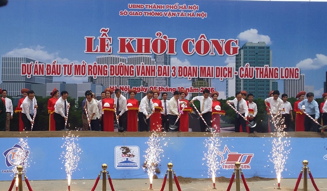 Hà Nội chin thức khởi công tuyến đường Vành đai 3 đoạn Mai Dịch - cầu Thăng Long 